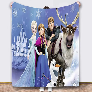 Lông Cừu Chăn 330gsm Phim Hoạt Hình Thiết Kế Tùy Chỉnh Siêu Mềm Ném Chăn Ấm Flannel Ấm Cúng Chăn Cho Đi văng Giường Sofa - Product Image 1