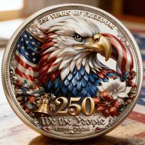 Moneda Conmemorativa Patriótica del 250 Aniversario de EE. UU. al por Mayor, Moneda Coleccionable 3D con Águila Calva y la Frase 'Nosotros <span class=keywords><strong>el</strong></span> Pueblo' - Product Image 4