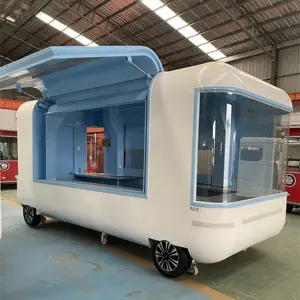 Food van car food carts manufacturers fast food truck trailers fully equipped mobile concession trailer with full kitchen