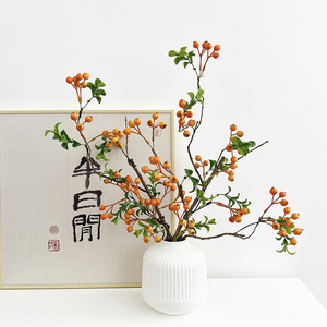 Bouquet de baies d'argousier artificielles écologiques à toucher naturel simulé, pour Noël, Pâques, Halloween, maison et cuisine - Product Image 3