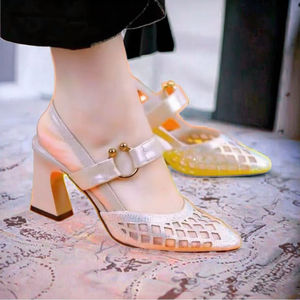 Sandalias de Plataforma con Cordones para Mujer, Diseño Moderno, Punta en Pico, Transpirables y Ligeras, Tacones de Aguja, Decoración Floral - Product Image 3