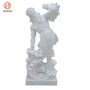 Pulido tamaño Poseidón mármol jardín estatua - Product Image 2