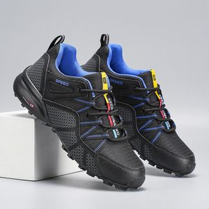 Chaussures de sport d'extérieur personnalisées, chaussures de randonnée pour hommes, dessus <span class=keywords><strong>en</strong></span> maille rayée, douces, tendance, antidérapantes, résistantes à l'usure, respirantes - Product Image 3
