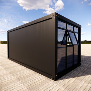 Casa Contenedor Minimalista Moderna, Tienda Rectangular con Ventanas Grandes de Vidrio para Cafetería/Tetería - Product Image 2