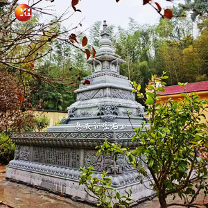 Escultura de Pagoda y Torre de Piedra de Granito Natural, Estilo Budista Tibetano Antiguo, para Jardín - Product Image 6