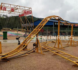 人間のペダル式ジェットコースター子供用ミニ裏庭スピニングローラーコースター - Product Image 6