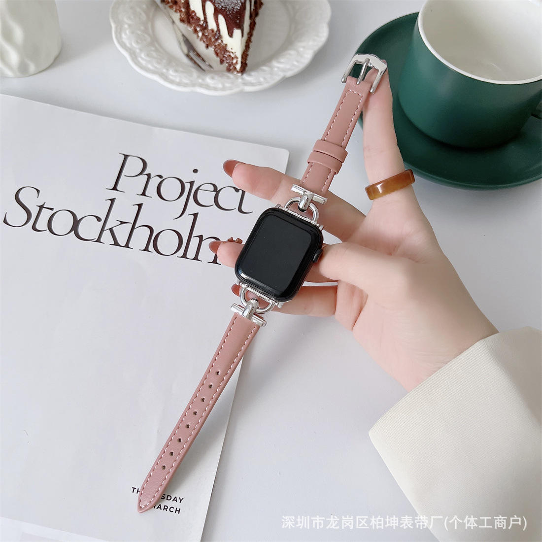 หัวเข็มขัดสีเงินชมพู