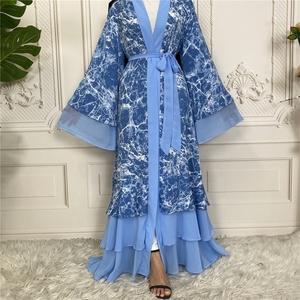 Zifeng OEM Vetements Islamiques Turk nuovi pannelli di stampa Cardigan musulmano Abaya - Product Image 4