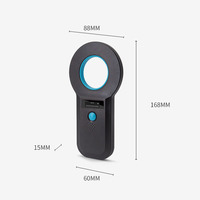 Lector RFID de Mano para Animales, Resistente al Agua, ABS, 134.2KHz EMID, con USB/Inalámbrico 2.4G, Memoria de 128 Registros, de Fábrica China