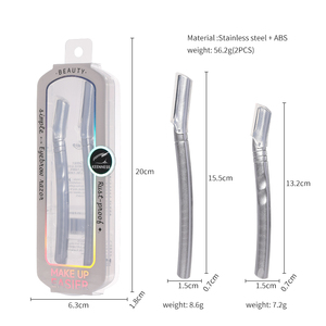 2pcs khuôn mặt dao cạo trên khuôn mặt & lông mày Shaper Set jjf09 nhỏ và dài lưỡi loại bỏ đào lông tơ trên má cằm hoặc trán tông đơ - Product Image 2