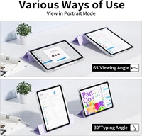 Étui de protection pour iPad Air 11 pouces M4 2026 & M3 2025 & M2 2024, étui avec support, coque arrière rigide transparente pour iPad 10.9
