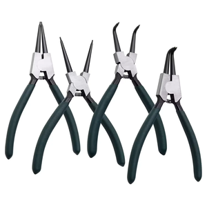 4pcs Carbon Steel Industrial Grade Internal/External Long <b>Nose</b> Circlip Pliers Kit Ring Remover <b>Retaining</b> Hoses/Gaskets Cutting - Product Image 1