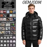 Manteau d'hiver rembourré en duvet épais de haute qualité personnalisé, veste matelassée à capuche pour l'extérieur, avec toile et fermeture éclair, pour hommes