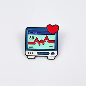 Monitor de Sinais Vitais de Equipamento Médico em Estilo <span class=keywords><strong>Cartoon</strong></span>, Crutches, Monitor de Pressão Arterial, Pins de Lapela de Esmalte - Product Image 6
