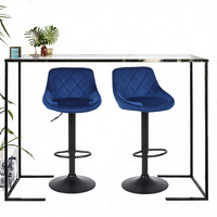 Vente directe d'usine, tabouret de bar rotatif réglable en hauteur, style français luxueux, en velours, traditionnel et moderne, durable, pour usage commercial