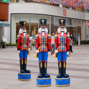 Cuộc Sống Kích Thước Sợi Thủy Tinh Bức Tượng Điêu Khắc Navidad Trang Trí Nội Thất Ngoài Trời Lớn Khổng Lồ Giáng Sinh <span class=keywords><strong>Nutcracker</strong></span> Soldier Trang Trí - Product Image 3