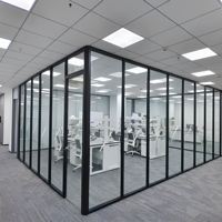 Cloison en verre simple avec cadre en aluminium modulaire 4-en-1, épaisseur 100 mm |   Mur insonorisé prêt à l'emploi pour les écoles et les bureaux