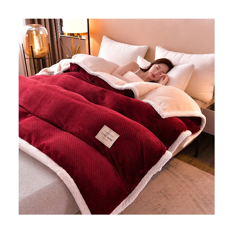 Couverture super chaude 200x230cm couvertures épaisses de luxe pour lits couvertures polaires et jetés hiver couvre-lit adulte