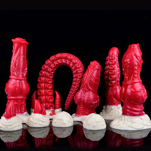 Hellfire serisi at horoz Tentacle yapay penis büyük düğüm köpek yapay penis hayvan silikon canavar yapay penis Anal Plug seks oyuncakları tedarikçisi toptan - Product Image 2
