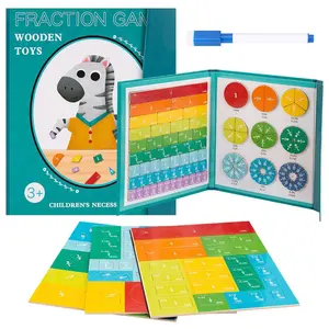 Bambini frazione magnetica apprendimento giocattoli matematici in legno frazione puzzle libro set di strumenti didattici di apprendimento aritmetico giocattoli educativi