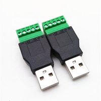 USB2.0 macho o hembra a 5 pines verde sin soldadura adaptador de terminal de tornillo conector convertidor Puerto USB