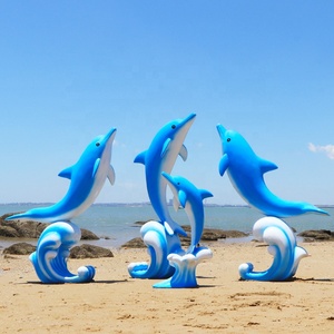 Sculpture de <span class=keywords><strong>dauphin</strong></span> de méduse en fibre de verre, résine de vie Marine, animaux de mer, accessoires pour décoration de fête - Product Image 4