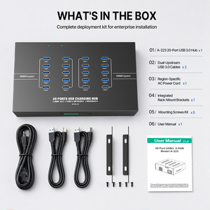 Sipolar A-223 <span class=keywords><strong>Hub</strong></span> <span class=keywords><strong>USB</strong></span> 3.0 de 20 Puertos de Grado Industrial, Transferencia de Datos de Alta Velocidad para Estación de Carga de Kiosco - Product Image 6