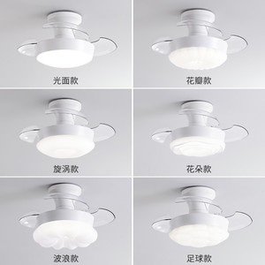 Invisible <b>Ceiling</b> Fan <b>Light</b> Full Spectrum Eye Friendly Small Blades Quiet Cream Color For Bedroom Study - Product Image 1