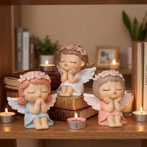 Creativo Ornamento in Resina a Forma di Angioletto Roogo, Decorazione da Tavolo per Soggiorno, Piccola Bambola Fai-da-Te, Regalo - Product Image 1