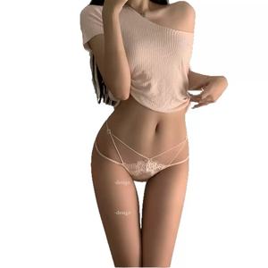 Ensemble de soutien-gorge et culottes G-string pour femmes, respirant, sans couture, sexy, à taille haute, broderie 3D écologique, séchage rapide, sans trace, fin - Product Image 5