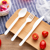 Couverts en plastique réutilisables CPLA biodégradables de 6.5 pouces couverts jetables de qualité alimentaire cuillère fourchette Spork pour les fêtes et les hôtels