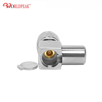 Conector RF Triaxial Triax TRT Macho de Ángulo Recto con Abrazadera para Cable Triaxial TRX316, Conector Coaxial RF de Alta Blindaje