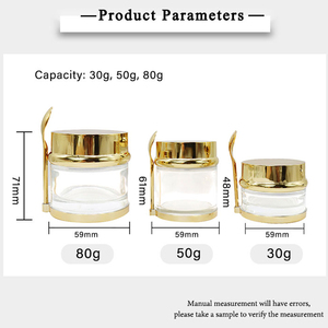 Sang Trọng Sinh Thái Thân Thiện Với Tùy Chỉnh 30G 50G 80G Vàng Chăm Sóc Da Rõ Ràng Mỹ Phẩm Lọ Thủy Tinh Bao Bì Cho Kem - Product Image 6