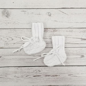 Chaussettes pour bébé en coton 100% pour bébé Chaussettes en <span class=keywords><strong>crochet</strong></span> pour bébé garçon Chaussons pour nouveau-né - Product Image 1