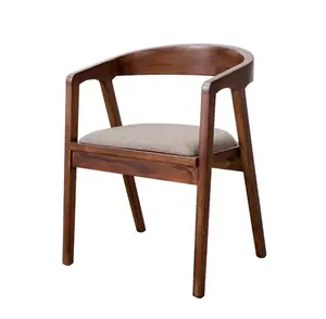 Vendita calda sedia da pranzo soggiorno sedie con cuscino per ristorante progetto di legno poltrona