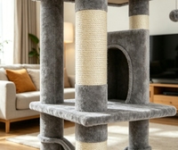 Arbre à chat nordique en bois massif avec hamac et griffoir, personnalisable avec logo OEM, marque privée, pour fournisseurs de produits pour animaux, commande en gros, MOQ