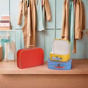 Wholesale Paperboard Suitcase Shape Gifts <b>Boxes</b> Baby <b>Cardboard</b> Kids Suitcase with Metal Handle - Product Image 2