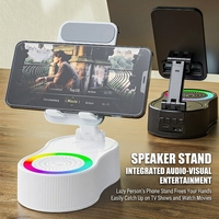 Mini haut-parleur portable sans fil RGB avec lumière d'ambiance pour l'extérieur, étanche V5.3, support de téléphone, mode fête pour ordinateur