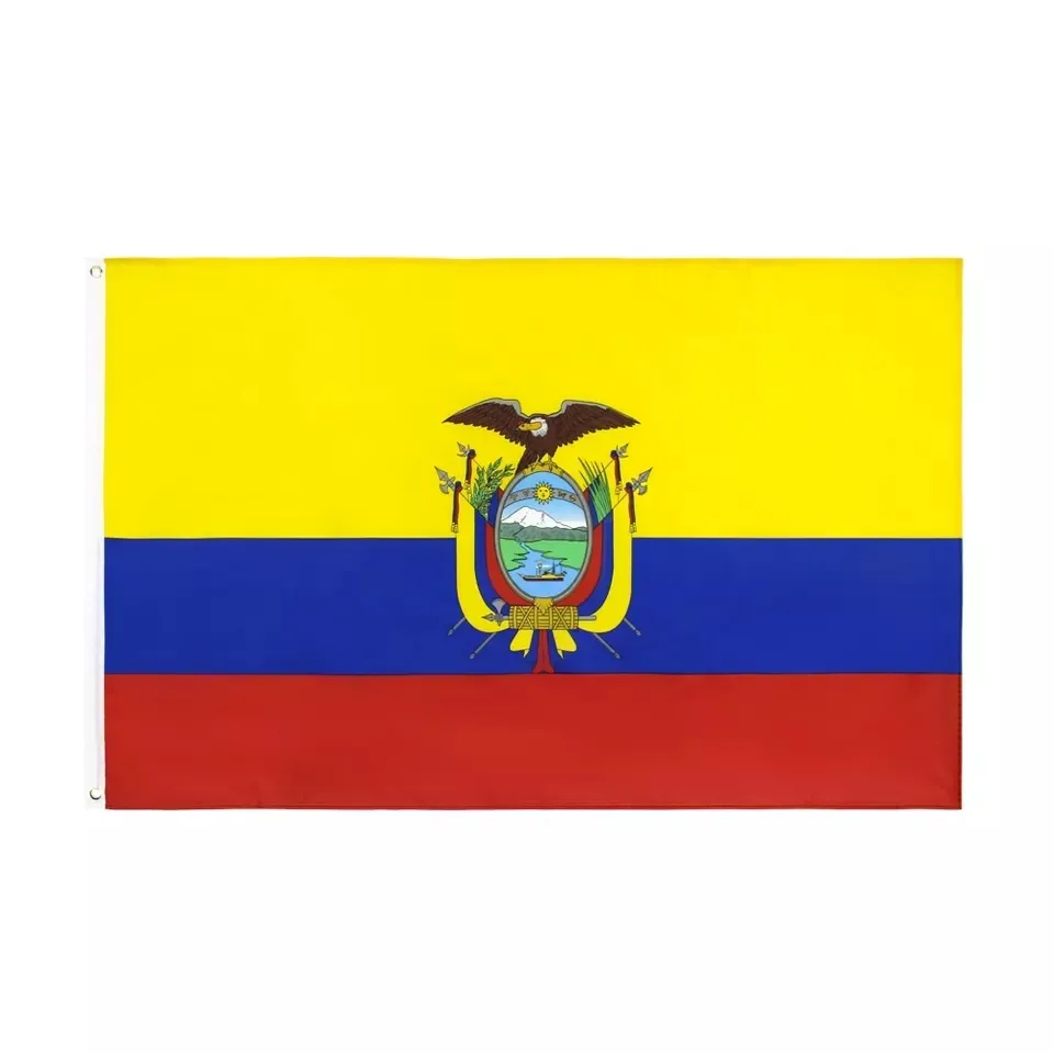 Beliebige Größe Digitaldruck Logo Flagge Banner und Design 100% Bleed Siebdruck 2x3 3x5 4x6 Benutzer definierte Flagge Keine MOQ Ecuador Flagge