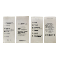 Étiquettes d'impression en tissu tissé avec logo personnalisé d'usine Étiquettes de soin du cou Étiquettes en tissu de lavage en polyester pour vêtements