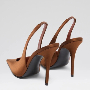 Zapatos de Tacón Alto con Tira Trasera de Seda para Mujer, Talla Grande 45, Zapatos de Vestir con Punta en Pico y Estampado de Leopardo - Product Image 5