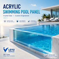 Panneau mural en acrylique pour piscine extérieure à débordement sur mesure, feuille acrylique PMMA haute transparence, vente en gros usine Leyu