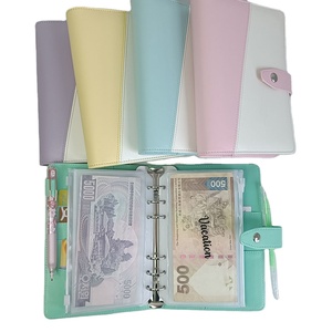 Loose-leaf Cierre magnético logotipo personalizado 6 piezas de PVC sobres presupuesto Binder bolsillo presupuesto Binder sobres presupuesto Binder conjuntos - Product Image 1