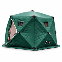 Tente de camping yourte pour pêche sur glace, 6-8 personnes, imperméable, rembourrage matelassé épais 1000-1500 mm, motif losanges, pliable et portable
