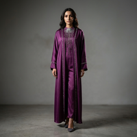 Robe Abaya longue à manches longues pour femmes Alya, en polyester, noire, décontractée, pour l'Aïd musulman, toutes saisons, faible MOQ