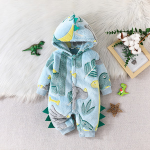 Mono de Felpa para Bebé, Diseño de Dinosaurio, Cálido, Multicolor, para Otoño e Invierno, Directo de Fábrica, MOQ Bajo - Product Image 1