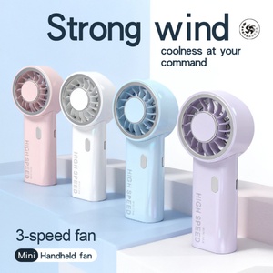 1200mAH Rechargeable Mini Turbo Hand Fan <b>Battery</b> Operated Air Conditioner Fan 3 Speed Portable Wearable Fan for Outdoor - Product Image 1