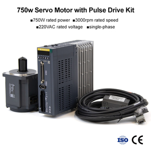 Motor de CA de 220 V, 2.39 N.m, 3000 rpm, 750 W con kit de accionamiento por pulsos y cables para router, máquina de embalaje, motor de 750 W con accionamiento por pulsos - Product Image 1
