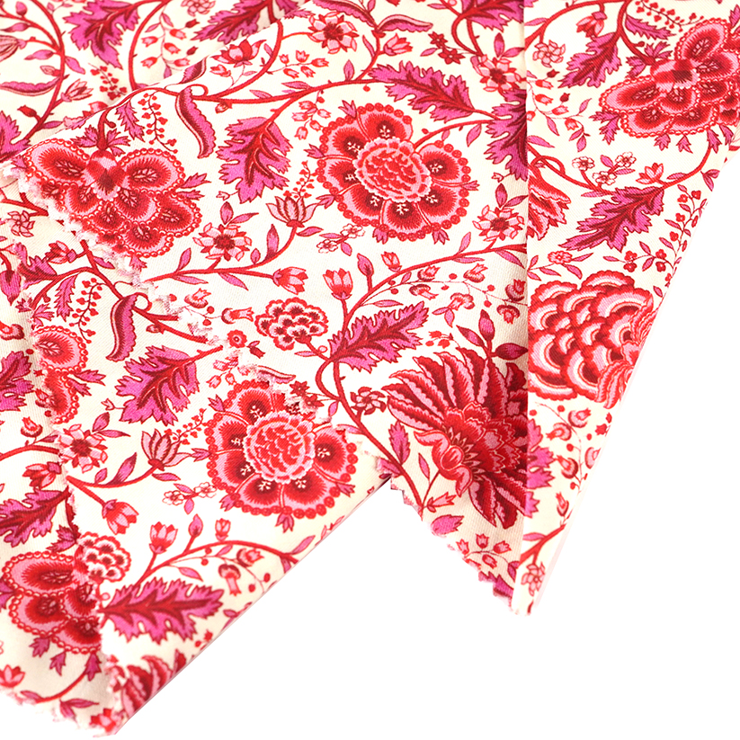 Высококачественный ярко-розовый большой тканый цветочный принт 100% lyocell ткань для одежды