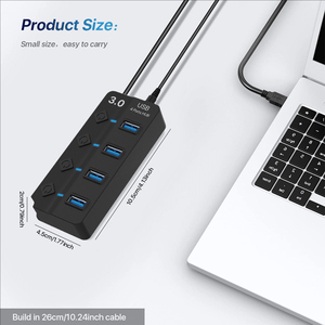 USB 3.0 <span class=keywords><strong>4</strong></span> cổng HUB với riêng biệt công tắc điện mỗi cổng tốc độ cao dữ liệu Sync 1 để <span class=keywords><strong>4</strong></span> USB Expander cho PC máy tính xách tay phụ kiện - Product Image 3